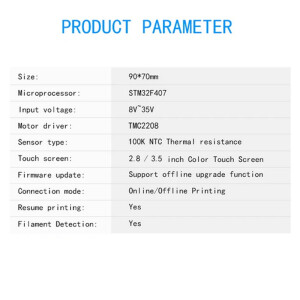 Anet ET4 Pro / ET5 Pro Mainboard mit TMC2208 Treiber und Marlin Firmware optional - Technische Daten