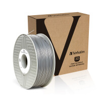 Verbatim ABS Filament - Silber / Grau - 55032 - 1,75mm - 1kg - Ansicht Spule mit Verpackung