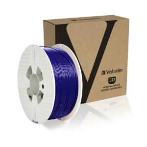 Verbatim PETG Filament - Blau - 55055 - 1,75mm - 1kg - Ansicht Spule mit Verpackung