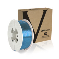 Verbatim PETG Filament - Blau Transparent - 55056 - 1,75mm - 1kg - Ansicht Spule mit Verpackung