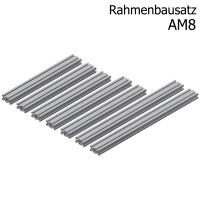 Aluminiumprofile AM8 Rahmenbausatz B-Typ Nut 6 Silber Ansicht Lieferumfang