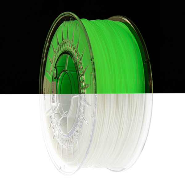 Spectrum Filaments PETG Glow in the Dark - Yellow Green - 1,75mm - Ansicht Spule Seite