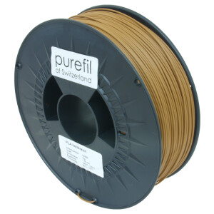 Filament PLA purefil of Switzerland 1.75 mm hellbraun 1 kg Ansicht Spule