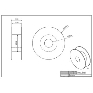 Filament PLA purefil of Switzerland 1.75 mm hellbraun 1 kg Ansicht Zeichnung