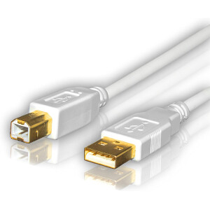 USB Druckerkabel 3m - Weiß, USB 2.0 - Sentivus SE-UC040-300 Ansicht vorne rechts