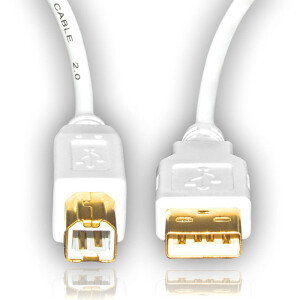 USB Druckerkabel 3m - Weiß, USB 2.0 - Sentivus SE-UC040-300 Ansicht vorne