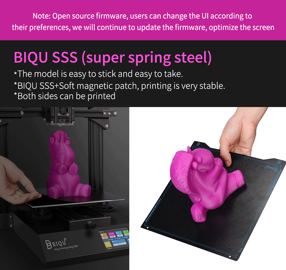 BIQU B1 3D-Drucker Bausatz - 235x235x270mm - Druckplattform aus Super-Federstahl