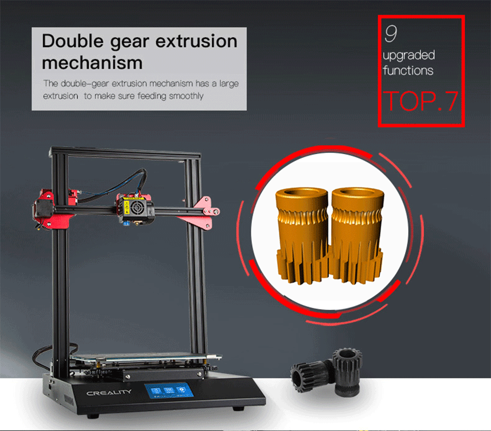 Creality3D CR-10S Pro 3D-Drucker Bausatz - 300x300x400mm - Duale Zahnrad Extrusion