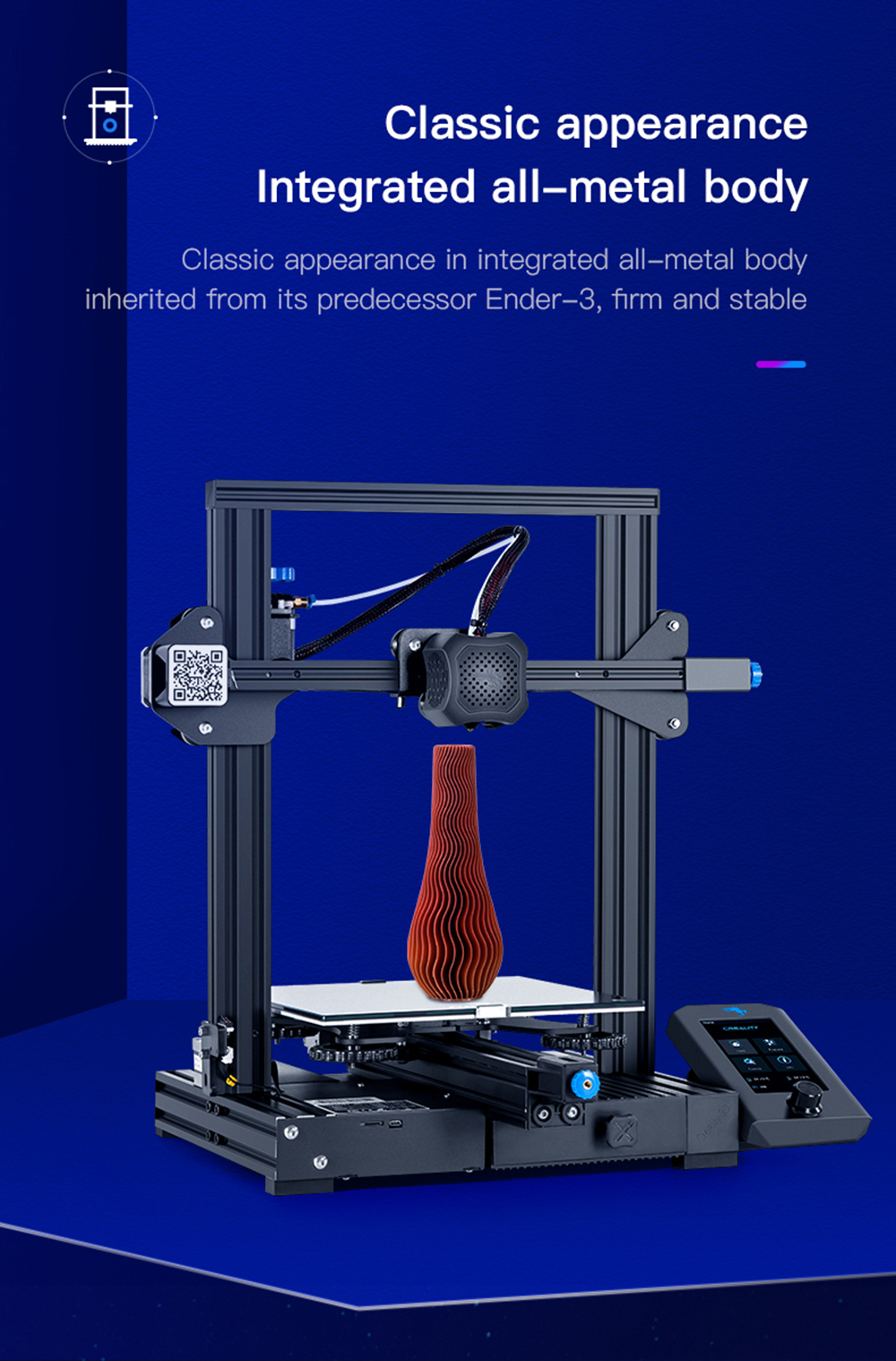 Creality3D Ender 3 V2 3D-Drucker Bausatz - 220x220x250mm - Ganzmetallrahmen