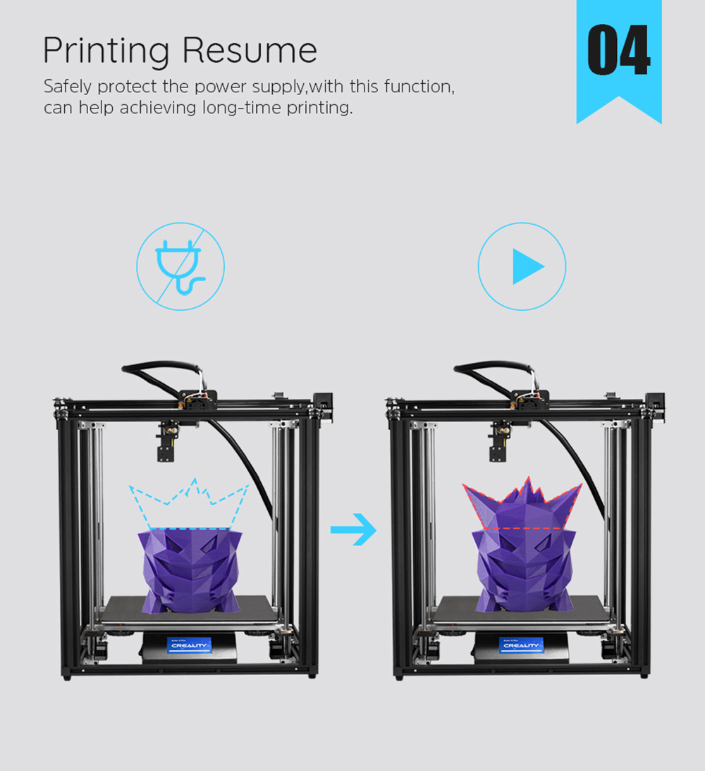 Creality3D Ender 5 Plus 3D-Drucker Bausatz - 350x350x400mm - Resume Printing Funktion